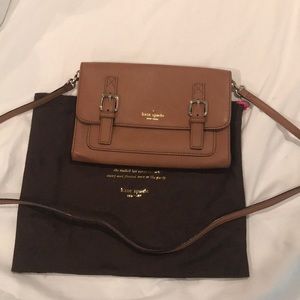 Brown Kate Spade mini messenger purse